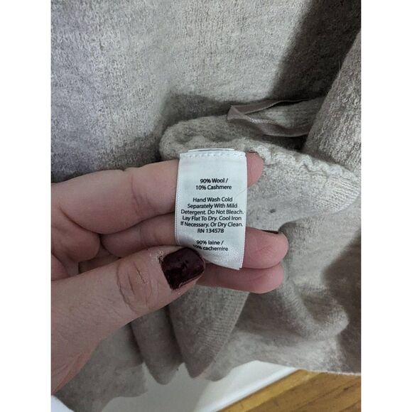 Vinyard Vines Women's Oatmeal Knit Cashmere Blend Open Front Cardigan Sweater - Picture 7 of 7